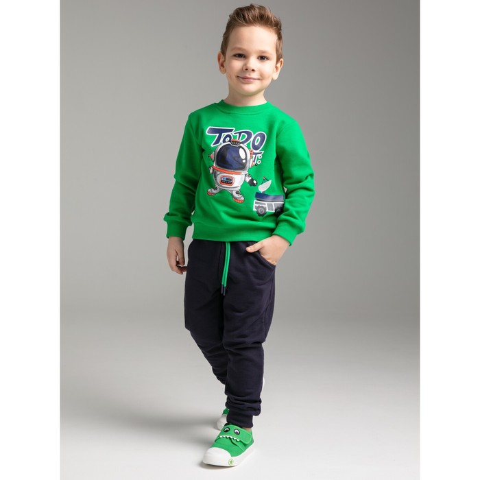 фото Комплект для мальчиков: толстовка, брюки, рост 122 см playtoday