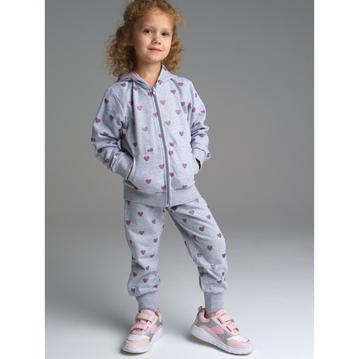 

Комплект для девочки : толстовка, брюки, рост 92 см