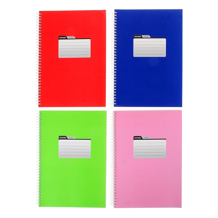 Тетрадь А4, 120 листов клетка на гребне "Пантон", матовая ламинация, 4 вида МИКС