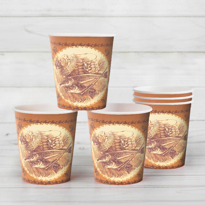 Набор бумажных стаканов "За удачный улов", 225 мл (6 шт.)