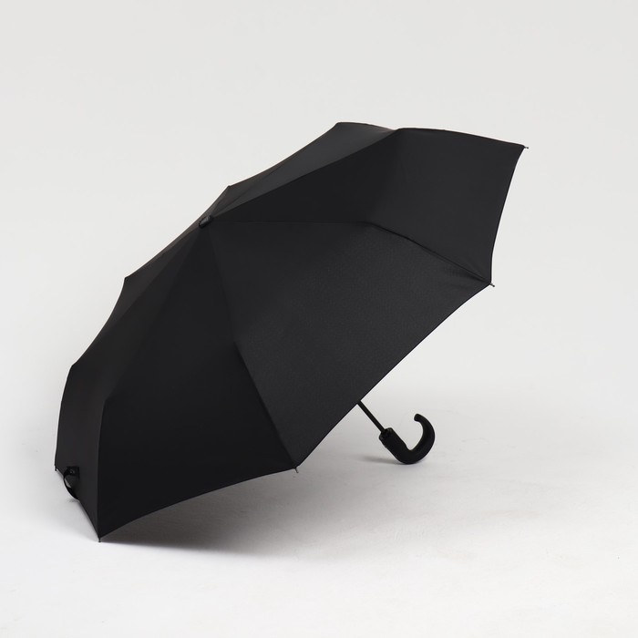 Зонт автоматический «Однотонный», 3 сложения, 8 спиц, R = 51 см, цвет чёрный