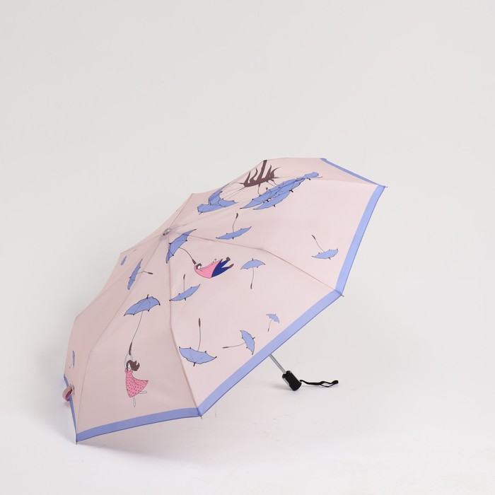 Зонт автоматический «Одуванчик», облегчённый, эпонж, 3 сложения, 8 спиц, R = 52 см, цвет бежевый