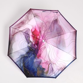 

Зонт автоматический «Линии», облегчённый, сатин, 3 сложения, 8 спиц, R = 51 см, цвет розовый