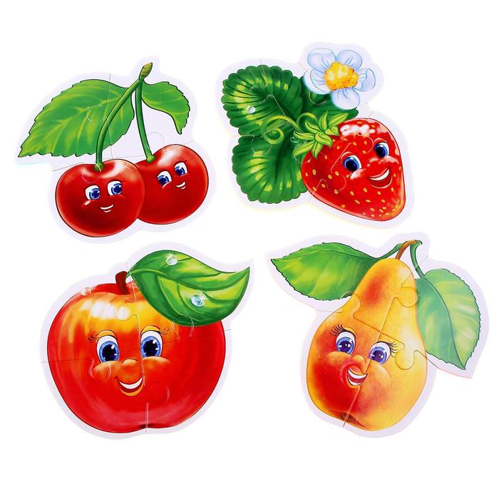 Мягкие пазлы "Фрукты", 4 элемента