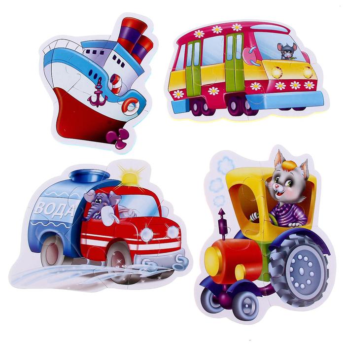 Мягкие пазлы "Транспорт", 4 элемента