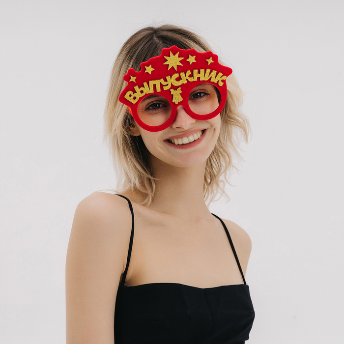 фото Карнавальные очки «умный выпускник» цвет красный, фетр волшебная маска