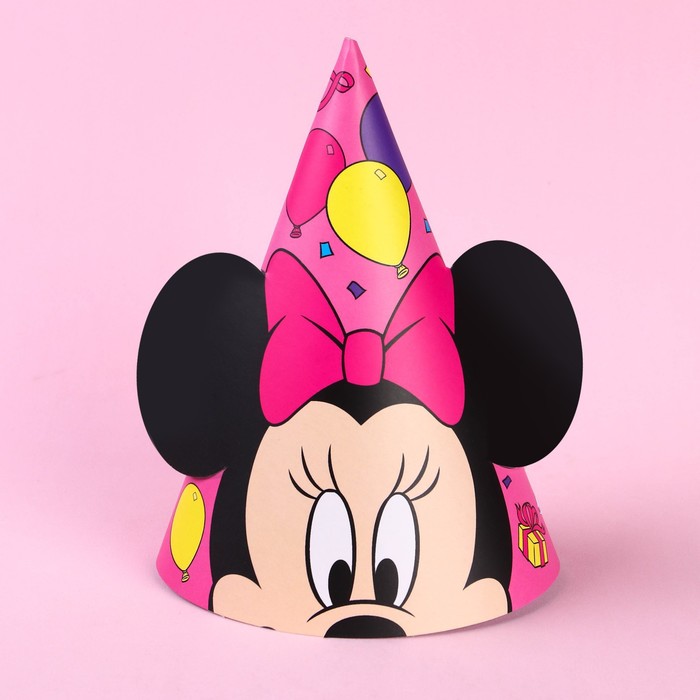 Колпак с ушками «С Днем Рождения!», Минни Маус воздушные шары с днем рождения дочка минни маус набор 5 шт