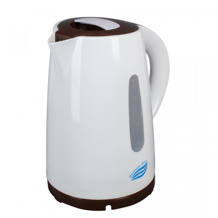 Чайник электрический «‎‎Томь-1», пластик, 1.7 л, 1850 Вт, белый-коричневый чайник электрический великие реки томь 1 бел коричневый 1 7 л пластик 1850 вт