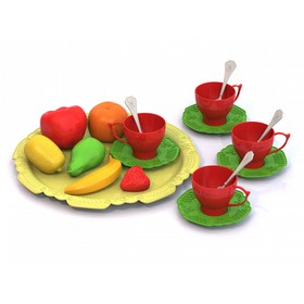Набор фруктов и чайной посуды "Волшебная Хозяюшка" (18 пр.на подносе) 623