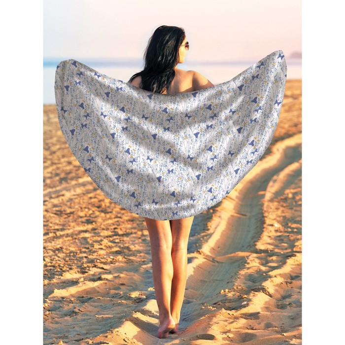 Парео и пляжный коврик «Поле бабочек», d = 150 см