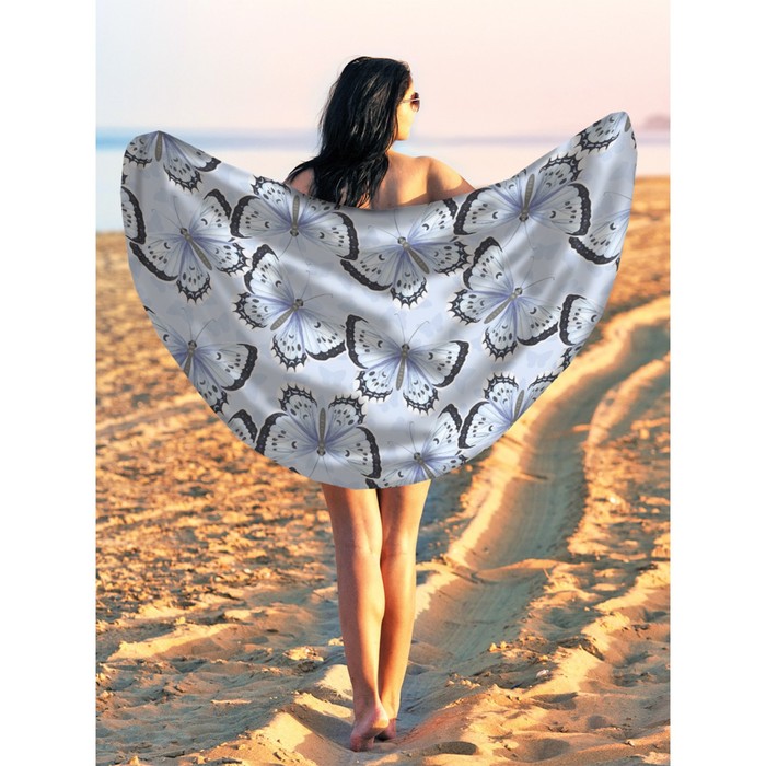 Парео и пляжный коврик «Бабочки», d = 150 см