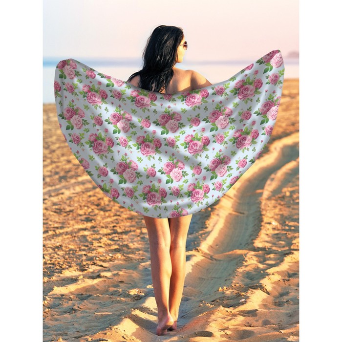 Парео и пляжный коврик «Букет роз», d = 150 см
