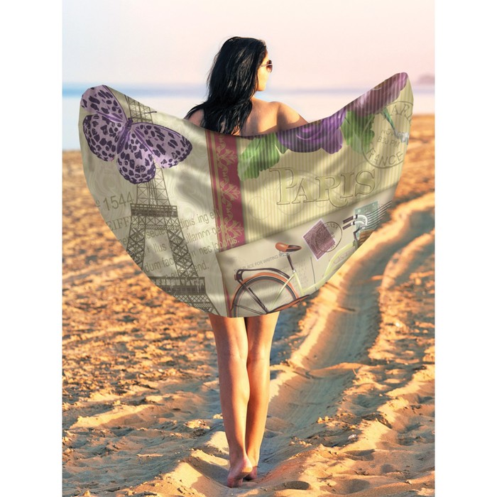 Парео и пляжный коврик «Интересная открытка», d = 150 см
