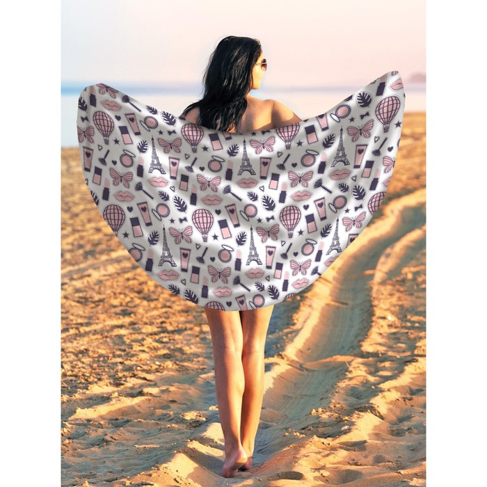Парео и пляжный коврик «Девчачьи штучки», d = 150 см