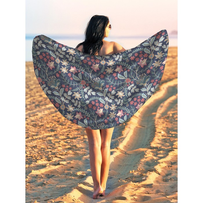 Парео и пляжный коврик «Цветочное поле», d = 150 см