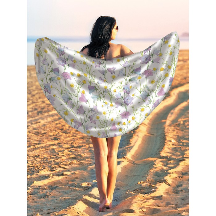 Парео и пляжный коврик «Полевые цветы», d = 150 см