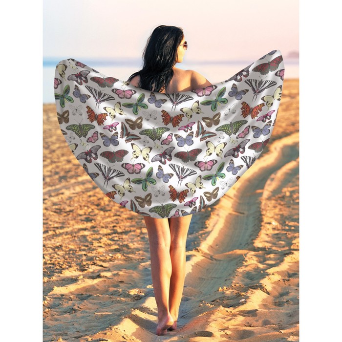 Парео и пляжный коврик «Полет бабочек», d = 150 см