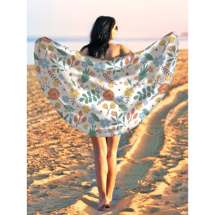 Парео и пляжный коврик «Луг цветов», d = 150 см