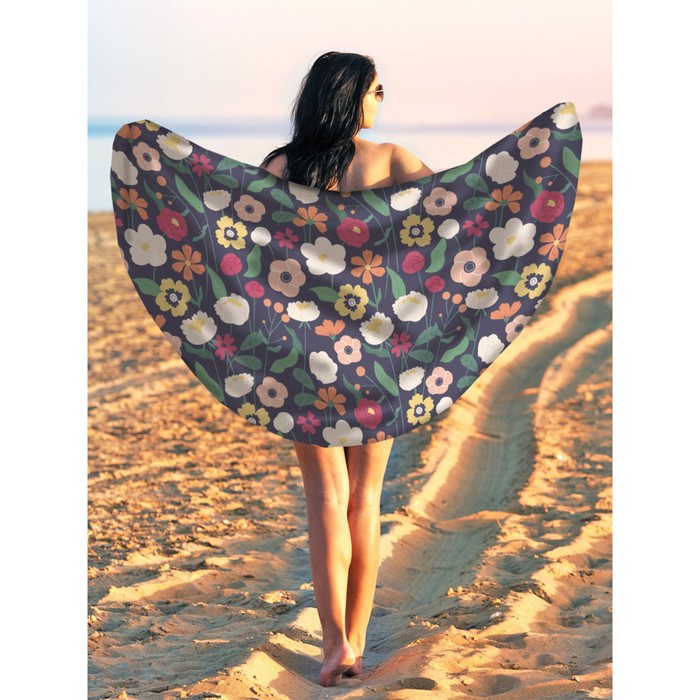 Парео и пляжный коврик «Поле цветов», d = 150 см