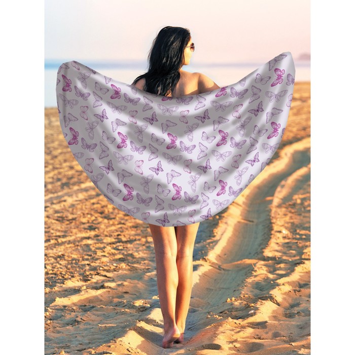 Парео и пляжный коврик «Летние бабочки», d = 150 см