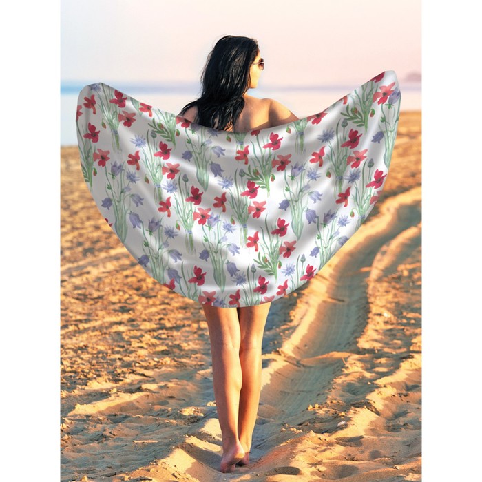 Парео и пляжный коврик «Полевые букеты», d = 150 см