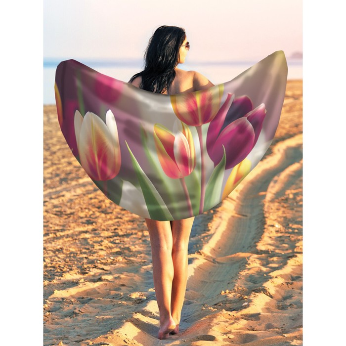 Парео и пляжный коврик «Поле тюльпанов», d = 150 см