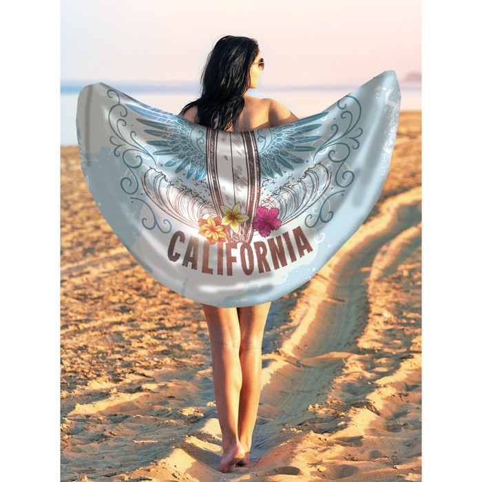 Парео и пляжный коврик «Серфинг в Калифорнии», d = 150 см женская футболка лучший серфинг в калифорнии s черный