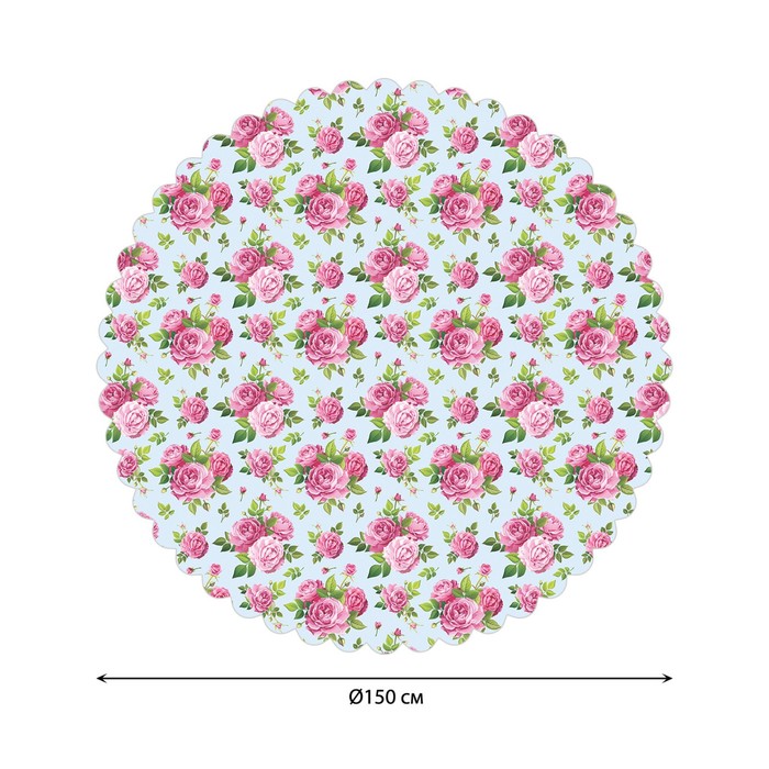 

Скатерть на стол «Букет роз», круглая, сатен, d = 150 см