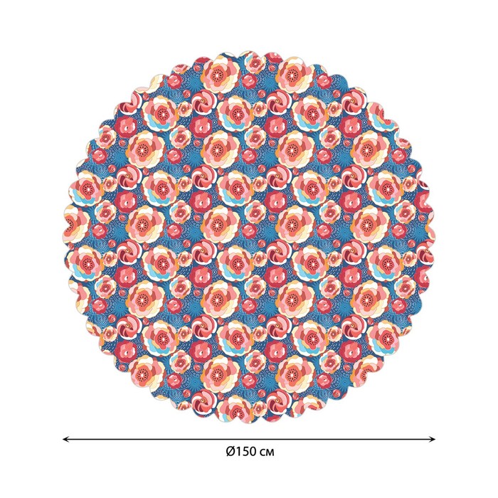 Скатерть на стол «Яркие цветы», круглая, сатен, d = 150 см скатерть на стол цветы весны круглая сатен d 150 см