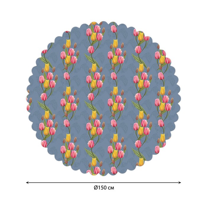 

Скатерть на стол «Весенние цветы», круглая, сатен, d = 150 см