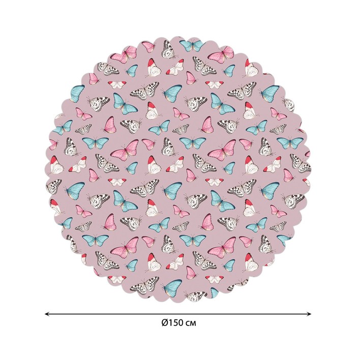

Скатерть на стол «Изобилие бабочек», круглая, сатен, d = 150 см