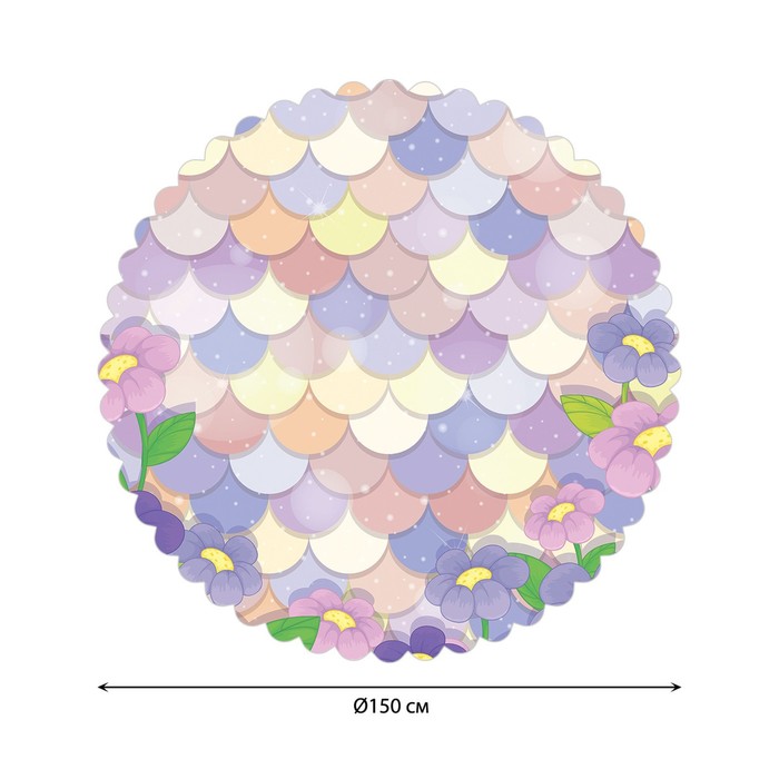 Скатерть на стол «Сказочная поляна», круглая, сатен, d = 150 см