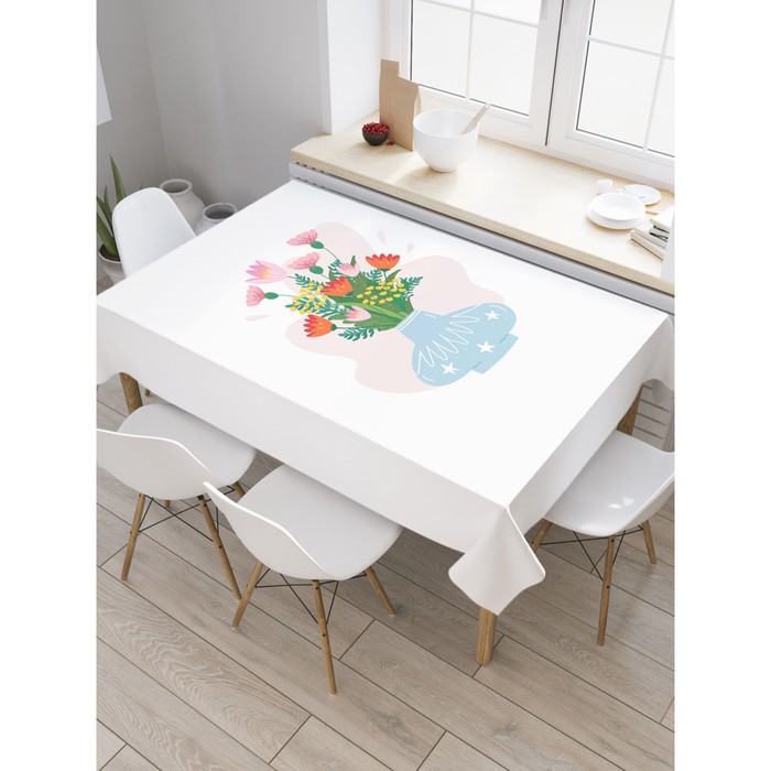 Скатерть на стол «Цветы в вазе», прямоугольная, сатен, размер 120х145 см рисунок на ткани конёк магнолия в вазе 29x39 см