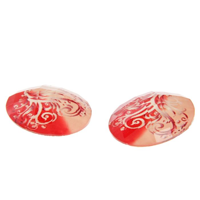 Декор для творчества "Овалы с алым сердем", набор 10 шт.