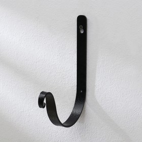 Кронштейн для кашпо, кованый, 15 × 22 см, металл, чёрный