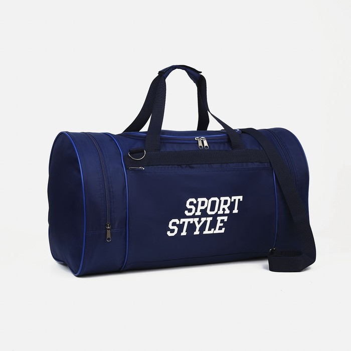 фото Сумка спортивная на молнии, 4 наружных кармана, цвет синий