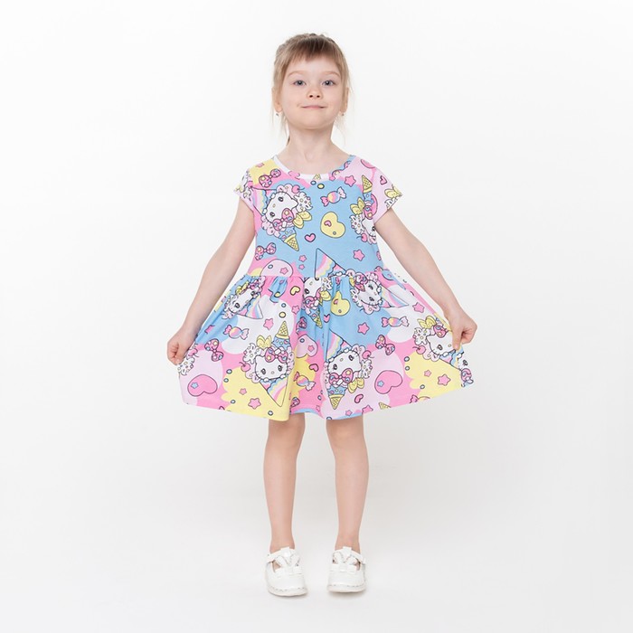 Платье для девочек, цвет разноцветный, рост 110 см