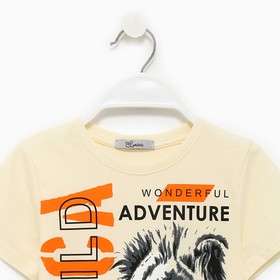 

Комплект (футболка/шорты) для мальчика, цвет светло-бежевый/тёмно-серый, рост 128 см