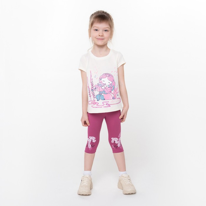 Бриджи для девочки, цвет винный, рост 98 см комплект для девочки футболка бриджи цвет розовый зебра рост 98 см