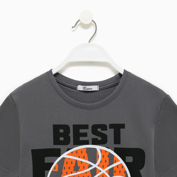 

Футболка для мальчика, цвет тёмно-серый, рост 152 см