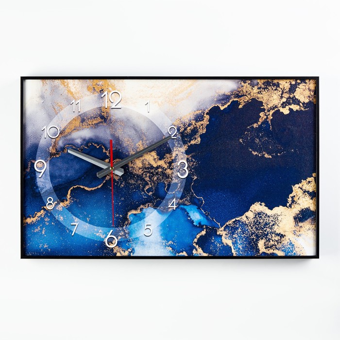 Часы-картина настенные, интерьерные Мрамор, плавный ход, 57 х 35 х 4 см