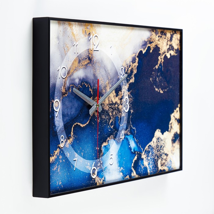 Часы-картина настенные, серия: Интерьер "Мрамор", плавный ход, 35 х 57 см
