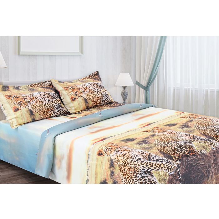 Постельное бельё "Этель Магнифико" евро Гепард 200*220 см, 230*240 см, 50*70 + 5 см - 2 шт., сатин