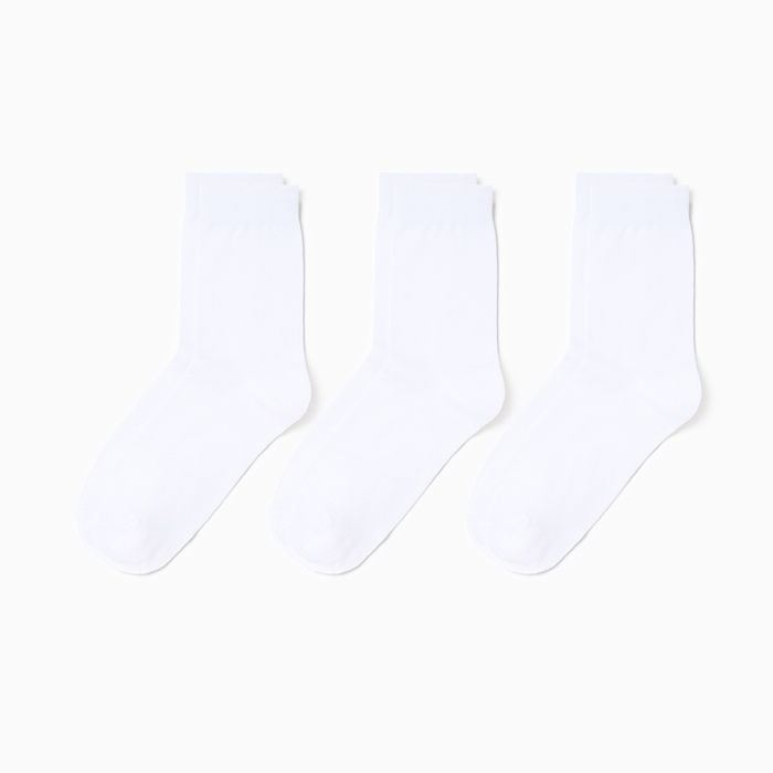Набор мужских носков (3 пары), цвет белый, размер 27-29