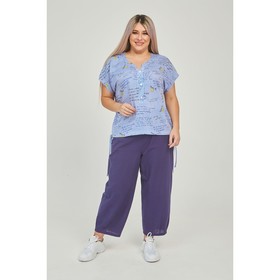 

Блузка женская, размер 56, цвет сине-белый