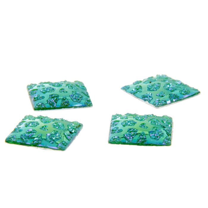Декор для творчества "Квадратики голубо-зелёные", набор 30 шт.