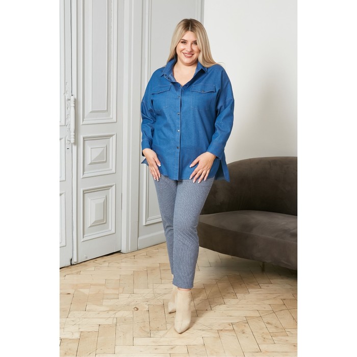 

Брюки женские, размер 58, цвет синий