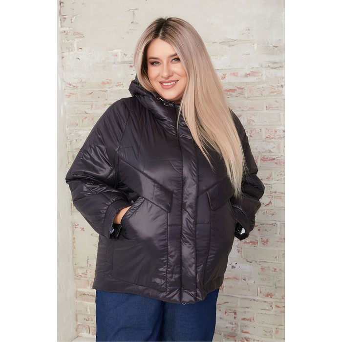 Куртка женская, размер 56, цвет чёрный куртка женская размер 56 цвет бежевый