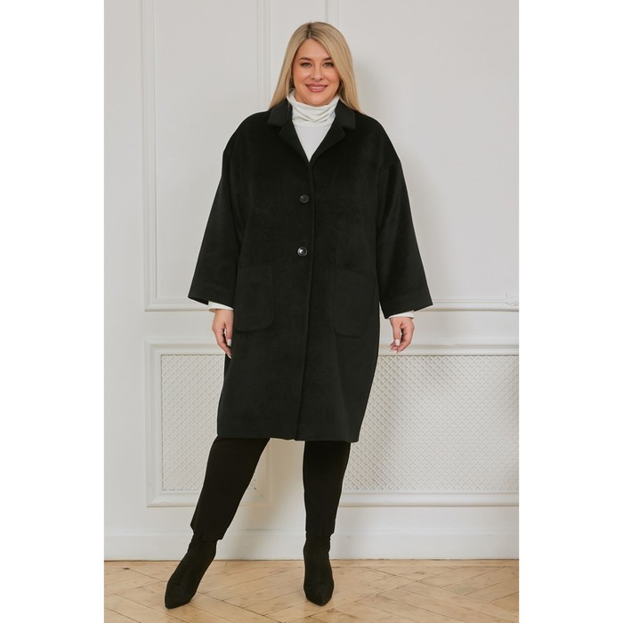 Пальто женское, размер 52, цвет чёрный
