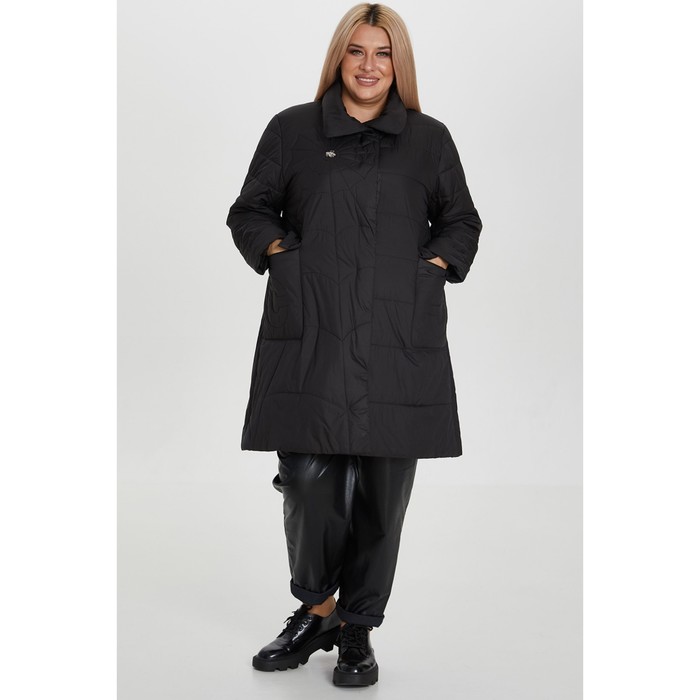 цена Пальто женское, размер 54, цвет чёрный